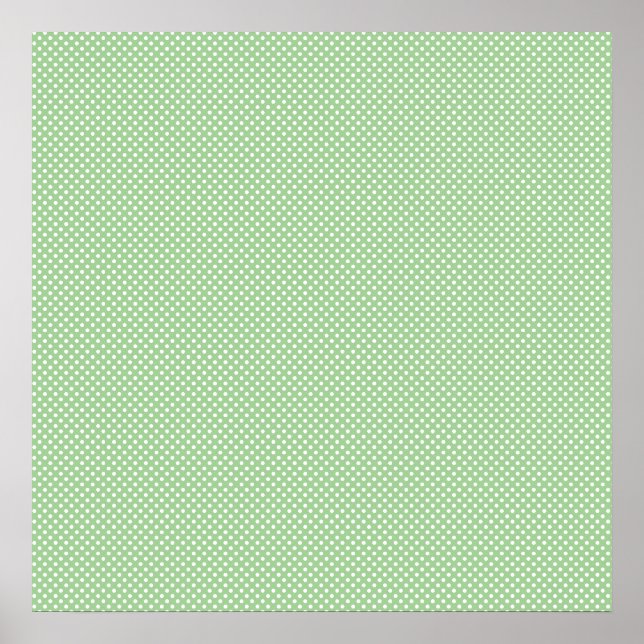 Green With Simple White Dots Poster (Front)