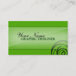 Green with Spiral Graphic Designer Business Card