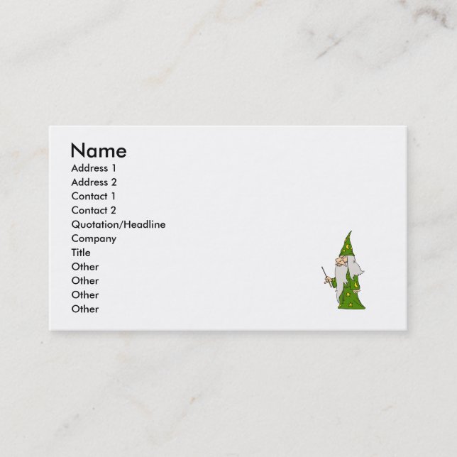 Green Wizard Business Card (Front)