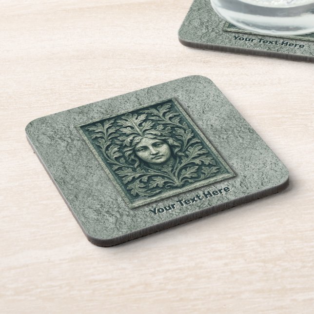 Green Woman - Stone Coaster (Left Side)
