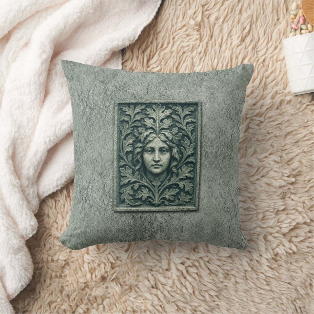 Green Woman - Stone Cushion (Blanket)