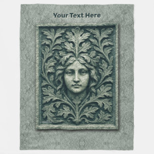 Green Woman - Stone Fleece Blanket