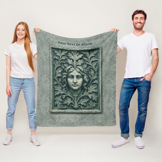 Green Woman - Stone Fleece Blanket (In Situ)