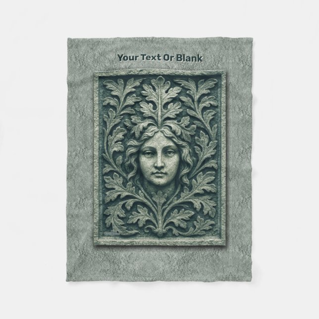 Green Woman - Stone Fleece Blanket (Front)