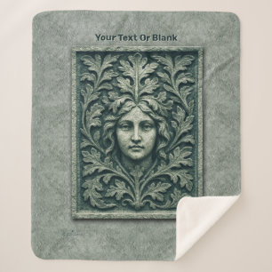 Green Woman - Stone Sherpa Blanket