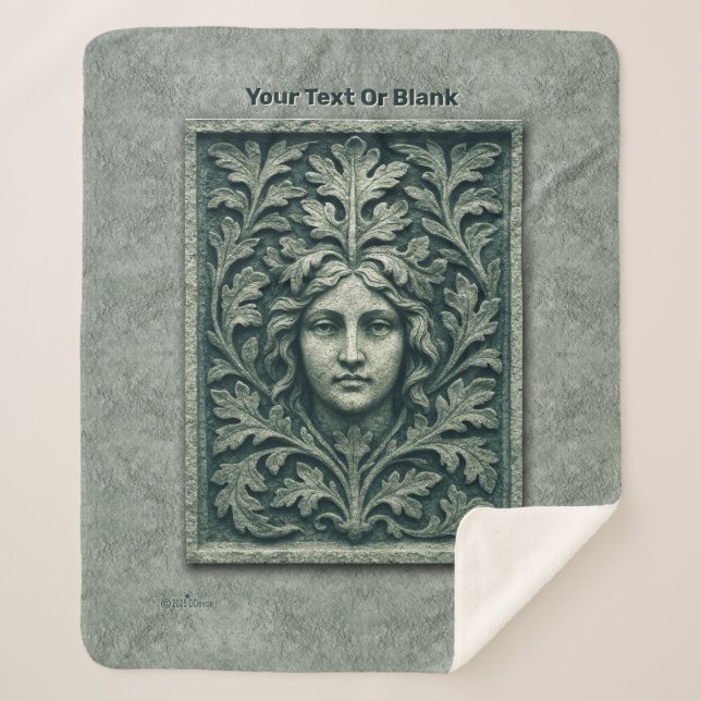 Green Woman - Stone Sherpa Blanket (Front)