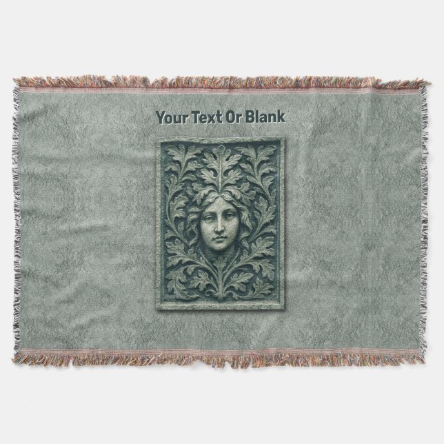 Green Woman - Stone Throw Blanket (Front)