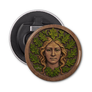 Green Woman - Wood Bottle Opener