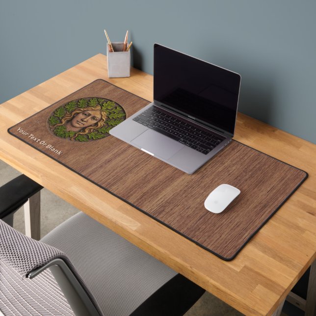 Green Woman - Wood Desk Mat (Office 2)