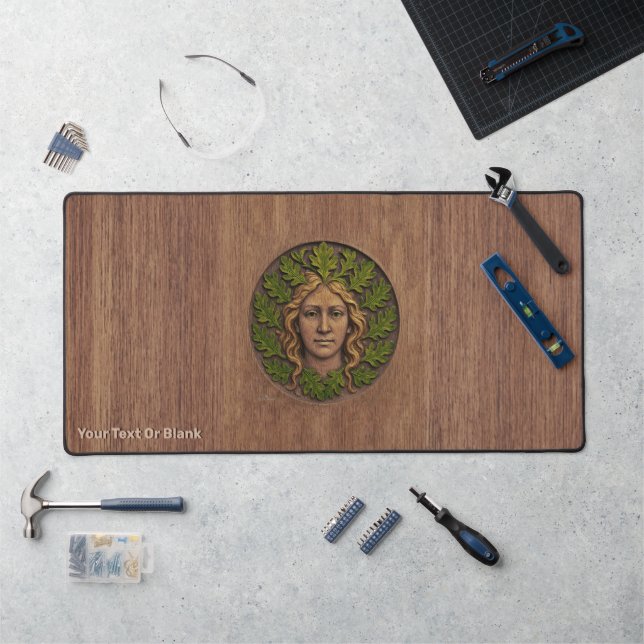 Green Woman - Wood Desk Mat (Workstation)