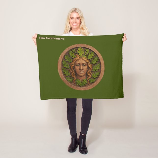 Green Woman - Wood Fleece Blanket (In Situ)