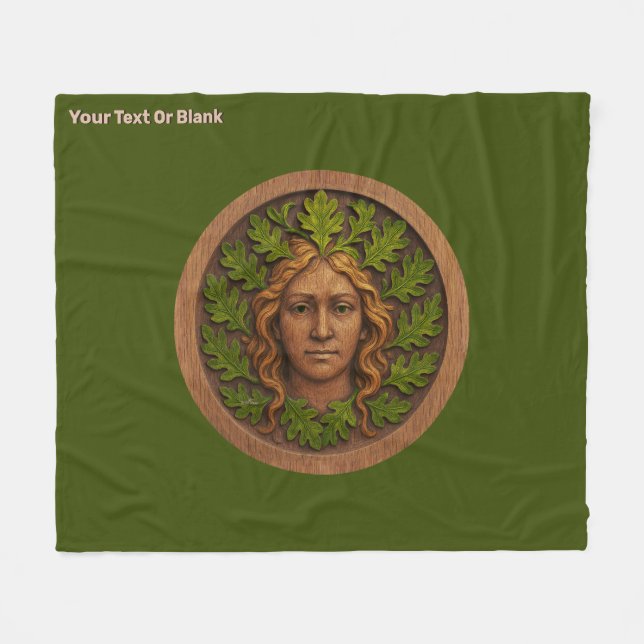 Green Woman - Wood Fleece Blanket (Front (Horizontal))