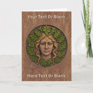 Green Woman - Wood Holiday Card