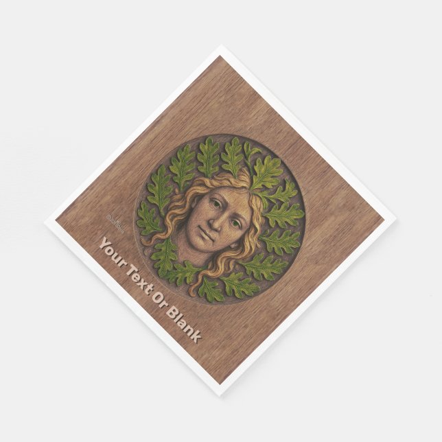 Green Woman - Wood Napkin (Corner)
