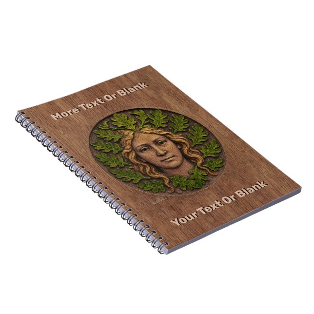 Green Woman - Wood Notebook (Right Side)