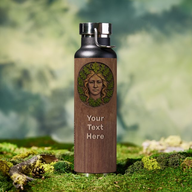 Green Woman - Wood Water Bottle (Outdoor (Rotated))