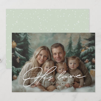 Green Wonders of His Love Christmas Card