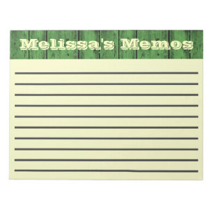 Green Wood Planks Large Memo Pad