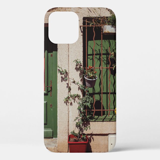 GREEN WOODEN DOOR WITH GREEN PLANT Case-Mate iPhone CASE (Back)