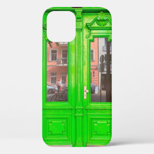 GREEN WOODEN GLASS DOOR iPhone 12 CASE
