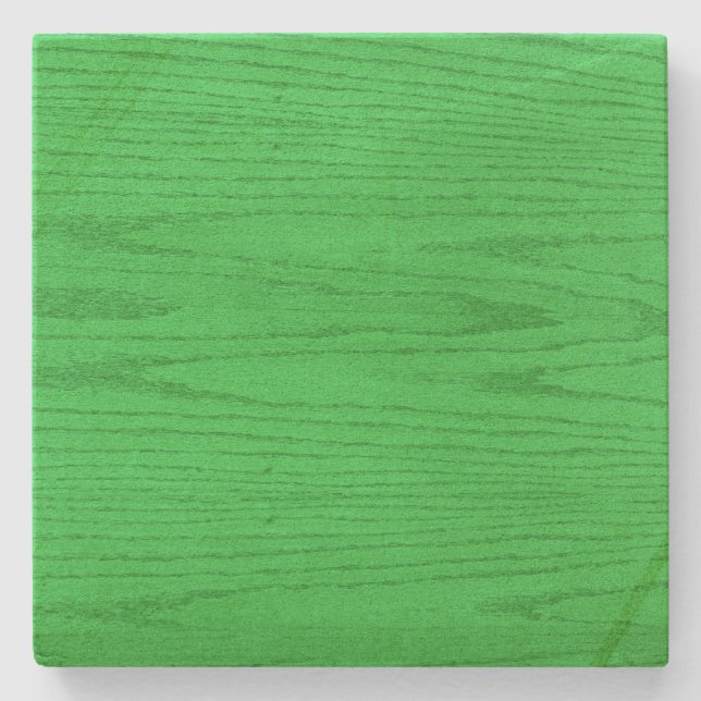 Green Woodgrain Square Coaster (Front)
