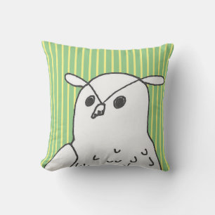 Green Woodland Animal Art Cute Owl Cushion