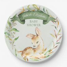 Green Woodland Baby Deer Custom Baby Shower