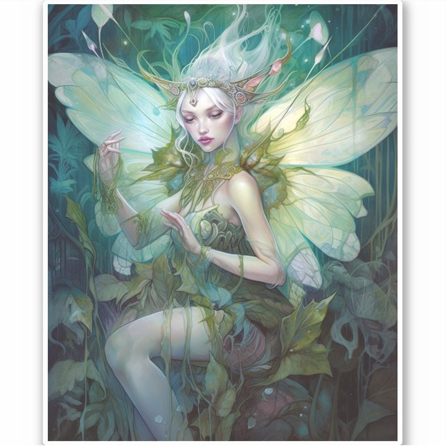 Green Woodland Fairy Fantasy Art (Front)