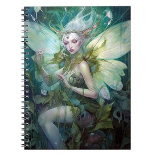 Green Woodland Fairy Fantasy Art Notebook