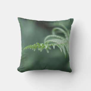 Green woodland fern cushion