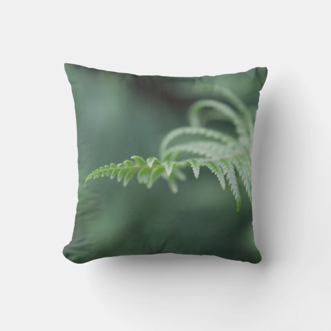 Green woodland fern cushion (Front)