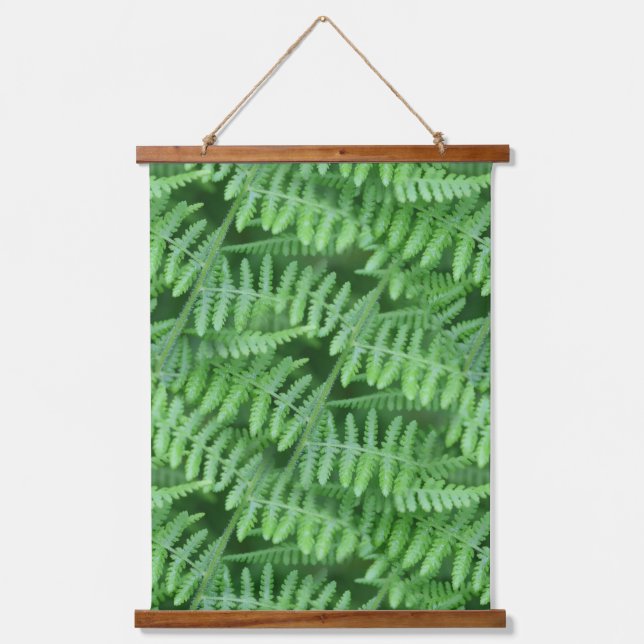 Green Woodland Ferns Pattern Nature     Hanging Tapestry (Front)