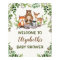 Green Woodland Forest Baby Animals Welcome Poster