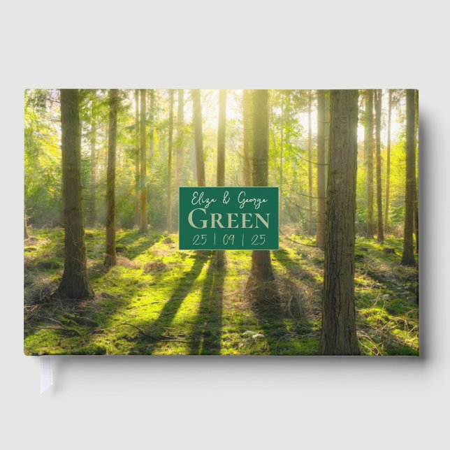 Green Woodland Theme Guest Book (Front)