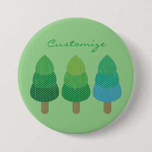 Green Woodland Trees Thunder_Cove 7.5 Cm Round Badge