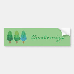 Green Woodland  Trees Thunder_Cove Bumper Sticker
