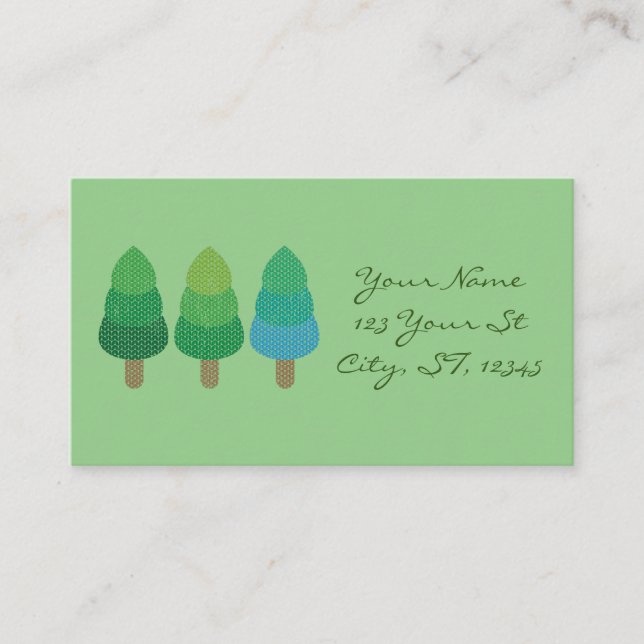 Green Woodland  Trees Thunder_Cove Business Card (Front)