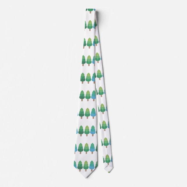 Green Woodland  Trees Thunder_Cove Tie (Front)