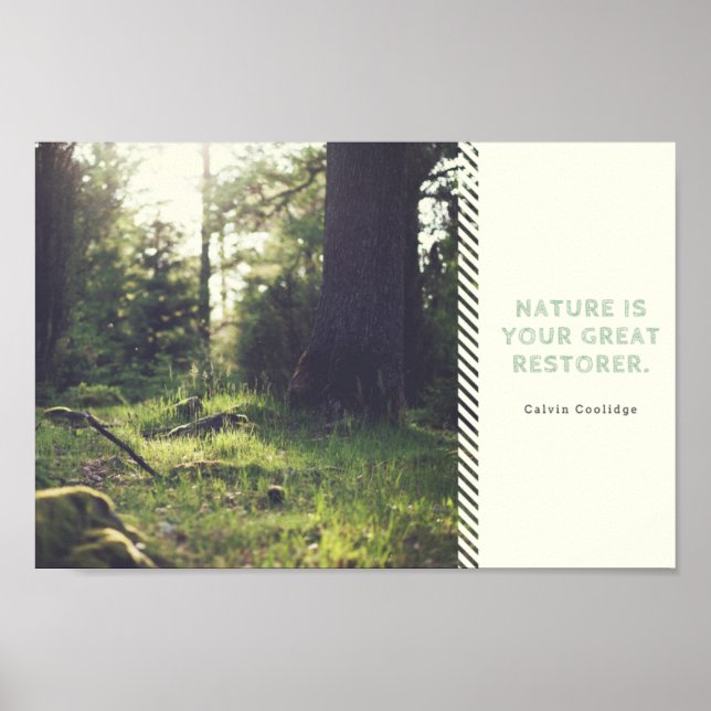 Green Woods Photo with Quote Nature Poster (Front)