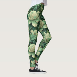 Green Workout Gardenias Aesthetic Anniversary Gift Leggings