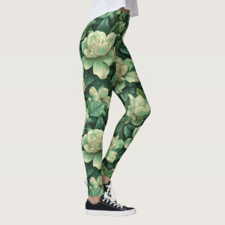 Green Workout Gardenias Aesthetic Anniversary Gift Leggings