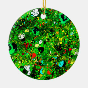 Green World Abstract 409 Ceramic Tree Decoration