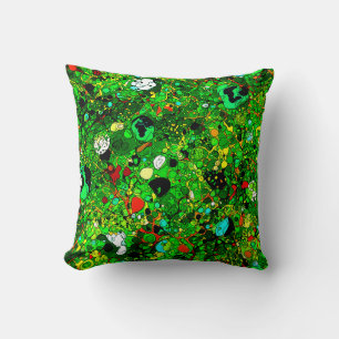 Green World Abstract 409 Cushion