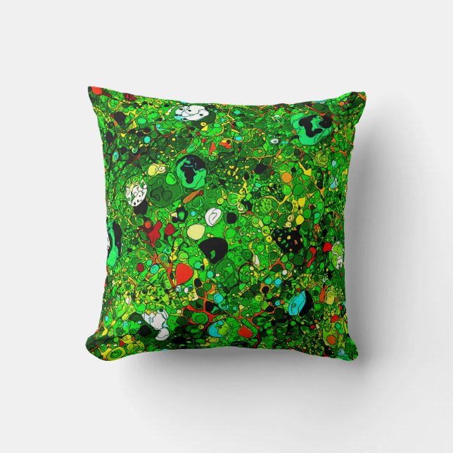 Green World Abstract 409 Cushion (Front)