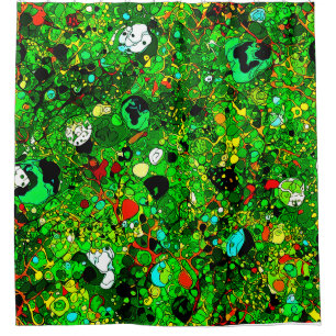 Green World Abstract 409 Shower Curtain