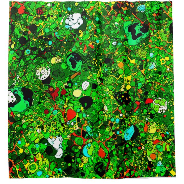 Green World Abstract 409 Shower Curtain (Front)