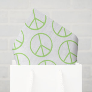 Green World Peace Sign Groovy Love Symbol Tissue Paper