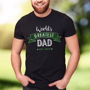 Green World’s Greatest Dad Distressed Typography T-Shirt
