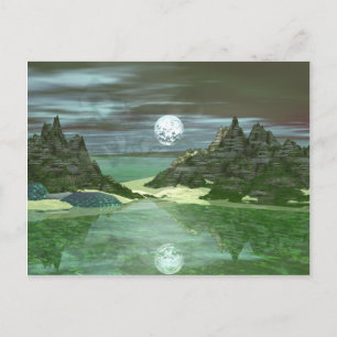 Green World Wolf Postcard