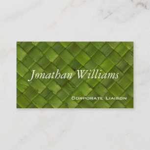 Green Woven Rattan Professional Business Cards
